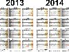 Template 3: Excel template for two year calendar 2013/2014 (landscape ...