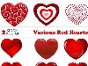  ,   . Vectors - Various Red Hearts